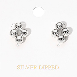 Silver Dipped Bubble Stud Earrings