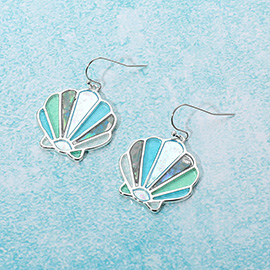 Sea Glass Shell Dangle Earrings