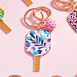 Enamel Pickleball Paddle Keychain / Bag Charm