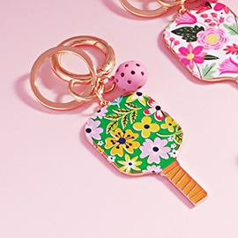Enamel Pickleball Paddle Keychain / Bag Charm