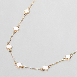 Enamel Quatrefoil Station Necklace