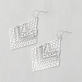 Geometric Cutout Chevron Dangle Earrings
