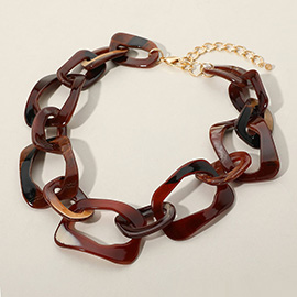 Celluloid Acetate Chunky Abstract Link Necklace