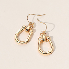 U Shaped Hardware Ring Dangle Earrings