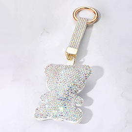 Bling Studded Teddy Bear Keychain Bag Charm