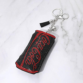 Bling Studded Cola Coke Can Tassel Keychain Bag Charm