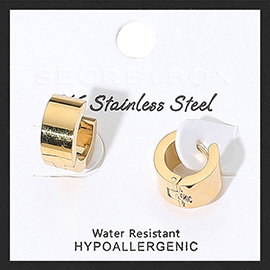 SECRET BOX_Stainless Steel Mini Huggie Hoop Earrings