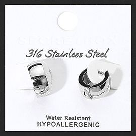 SECRET BOX_Stainless Steel Mini Huggie Hoop Earrings