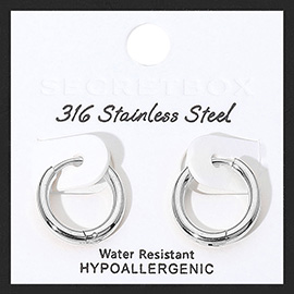 SECRET BOX_Stainless Steel Huggie Hoop Earrings