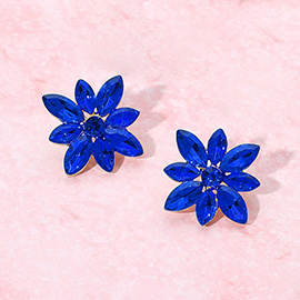 Marquise Stone Cluster Flower Earrings