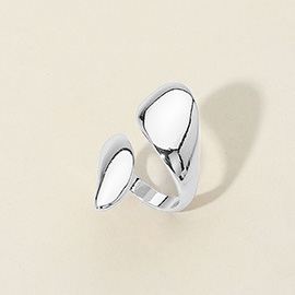 SECRET BOX_Sterling Silver Dipped Abstract Open Wrap Adjustable Ring