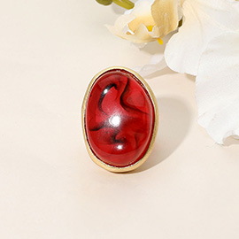 Marbled Oval Stone Stretch Ring