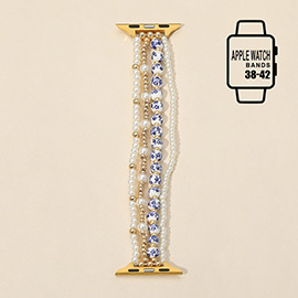 Floral Ceramic Ball Pearl Beaded Multi Layered Apple Watch Band