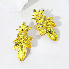 Marquise Stone Cluster Embellished Evening Earrings