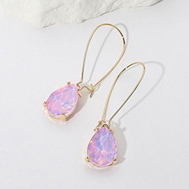 Teardrop Stone Dangle Evening Earrings