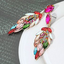 Marquise Stone Cluster Embellished Dangle Evening Earrings