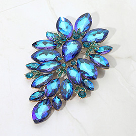 Marquise Stone Cluster Embellished Pin Brooch
