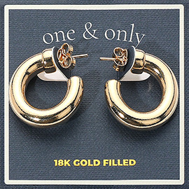 18K Gold Filled Small Chunky Hoop Earrings
