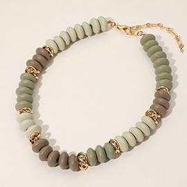 Chunky Round Wooden Beaded Necklace
