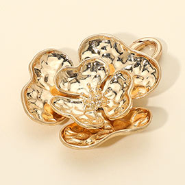 Textured Layered Floral Pendant Bag Charm