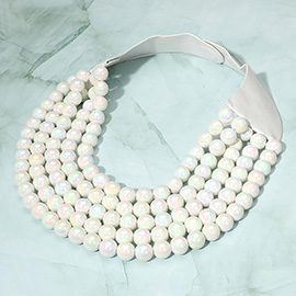 Multistrand Beaded Statement Magnetic Necklace
