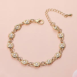 Pearl Cluster Link Chain Bracelets