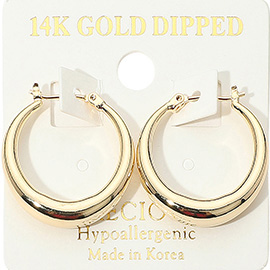 14K Gold Dipped Hypoallergenic Pin Catch Hoop Earrings