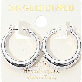14K Gold Dipped Hypoallergenic Pin Catch Hoop Earrings
