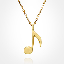 Stainless Steel Musical Note Pendant Necklace