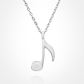 Stainless Steel Musical Note Pendant Necklace