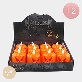 12PCS - Light Up Halloween Pumpkin LED Candle Lights