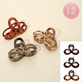 12PCS - Leopard Pattern Print Infinity Hair Claw Clips