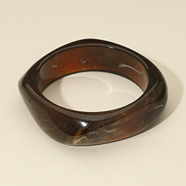 Marbled Celluloid Acetate Square Bangle Bracelet