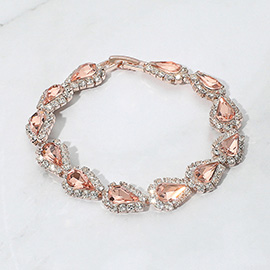 Teardrop Rhinestone Link Evening Bracelet