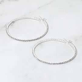 50mm Rhinestone Paved Hoop Earrings