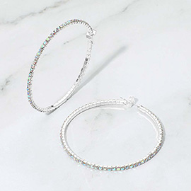 50mm Rhinestone Paved Hoop Earrings