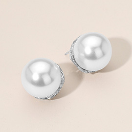 Elegant Round Pearl Earrings