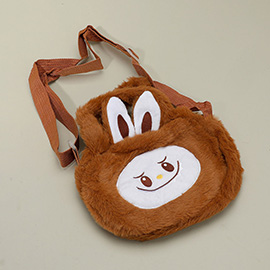 Kids Plush Monster Bunny Top Handle Mini Crossbody Bag