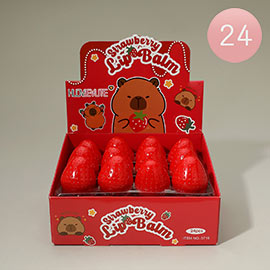 24PCS - Strawberry Nourishing Lip Balm
