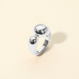 Bold Dome Open Adjustable Stainless Steel Ring