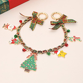 Christmas Tree Santa Star Festive Jingling Bell Bag Charm