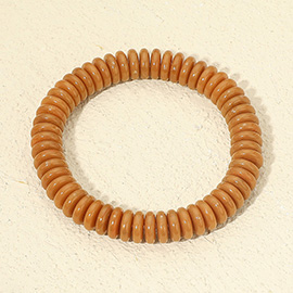 Marbled Flat Disc Beaded Stretch Bracelet