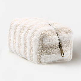 Stripe Sherpa Pouch Bag