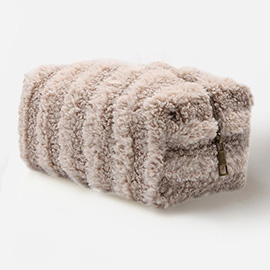 Stripe Sherpa Pouch Bag