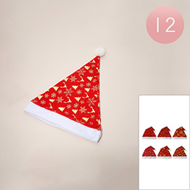 12PCS - Christmas Santa Hat Set