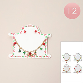 12PCS - Festive Christmas Charm Station Necklace Set