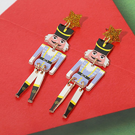 Resin Nutcracker Soldier Drop Earrings
