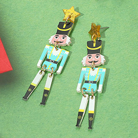 Resin Nutcracker Soldier Drop Earrings