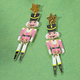 Resin Nutcracker Soldier Drop Earrings