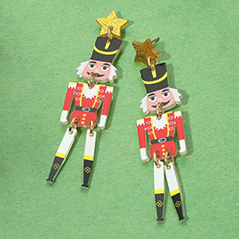 Resin Nutcracker Soldier Drop Earrings